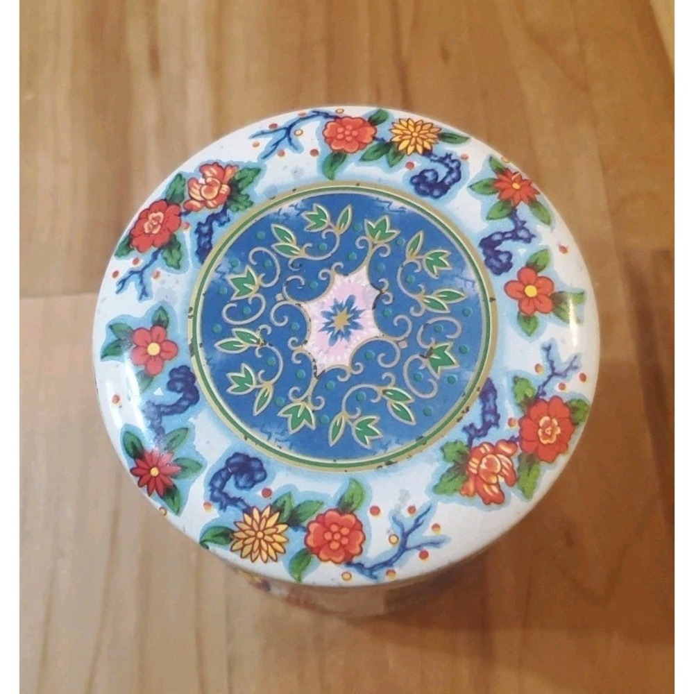 Vintage 1970's Daher Tin Made in England Tin Box Co Long Island City NY Floral - Picture 5 of 8